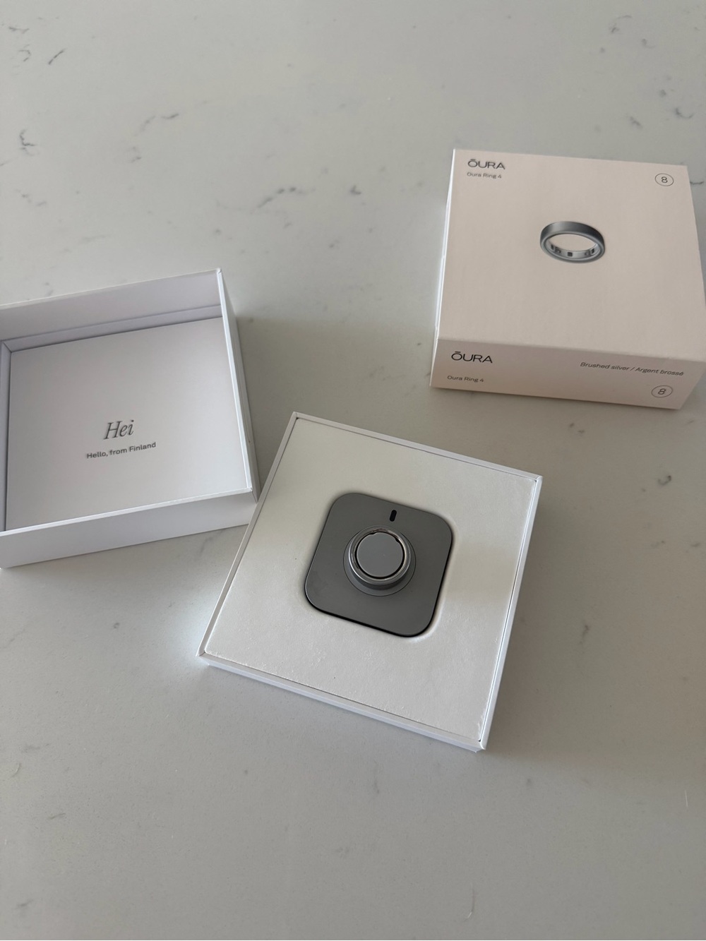 Oura Ring 4 Brushed Silver Sz 8